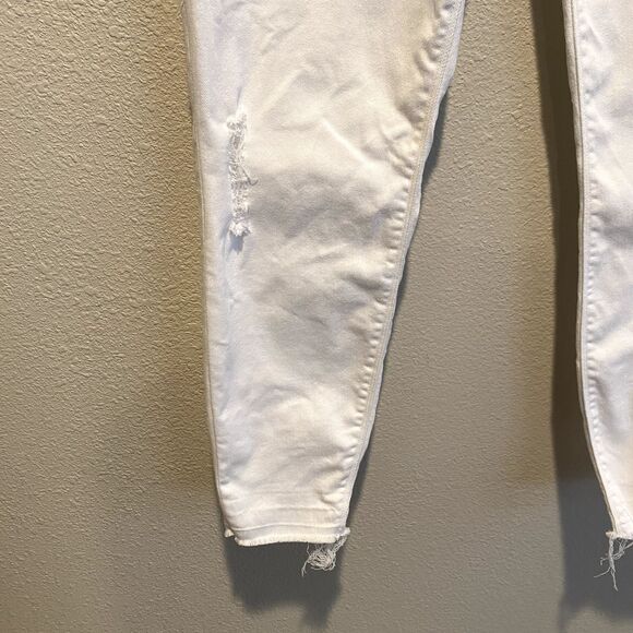 SPANX Women's distressed white ankle skinny jeans jeggings sz L 20229R Pull On - Picture 9 of 15